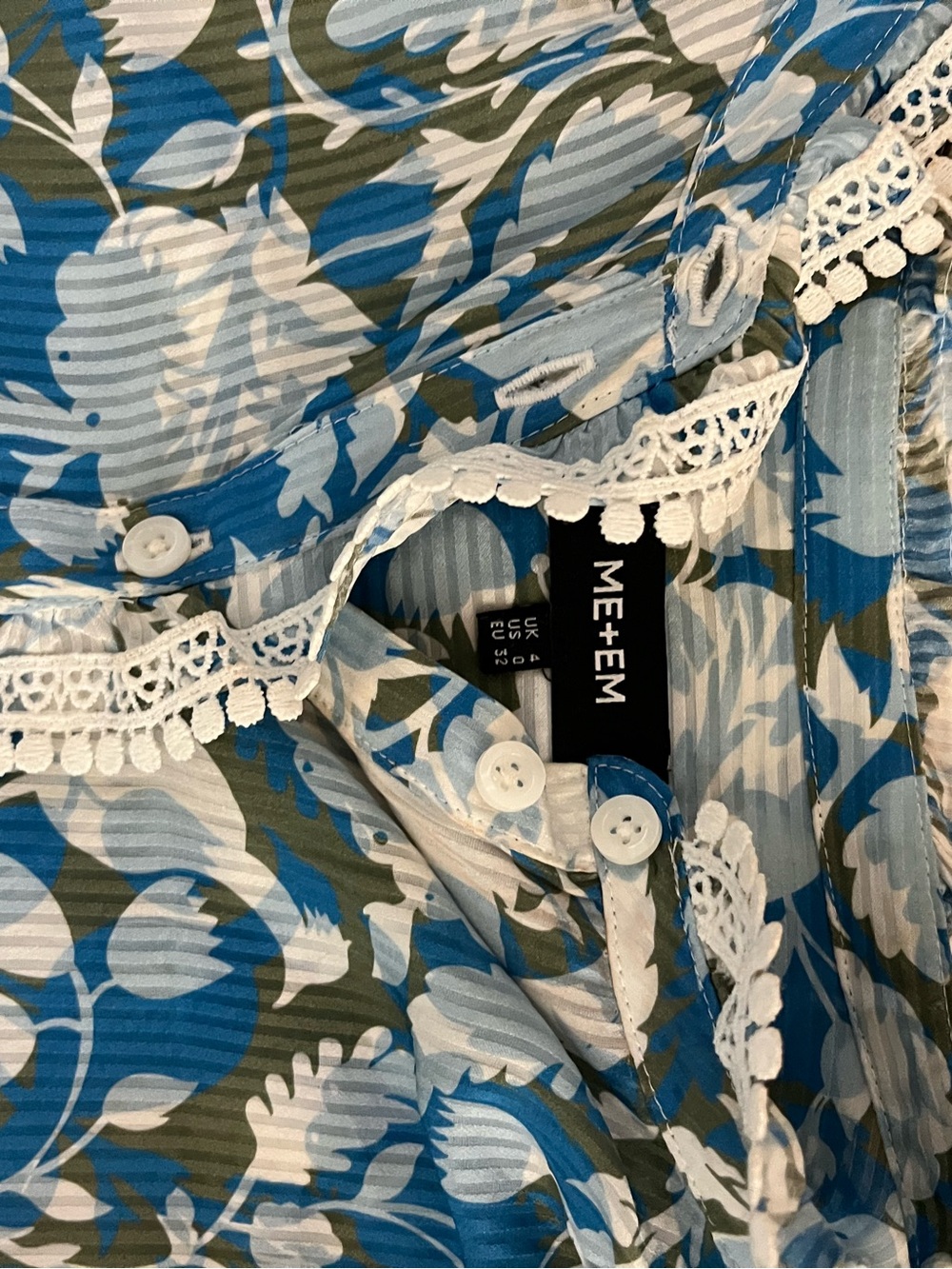 ME+EM Blue and White Floral Tiered Maxi Dress - Picture 3 of 6